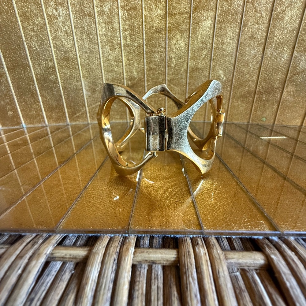 Heritage Alexander McQueen gold plated cuff bracelet 10k GF